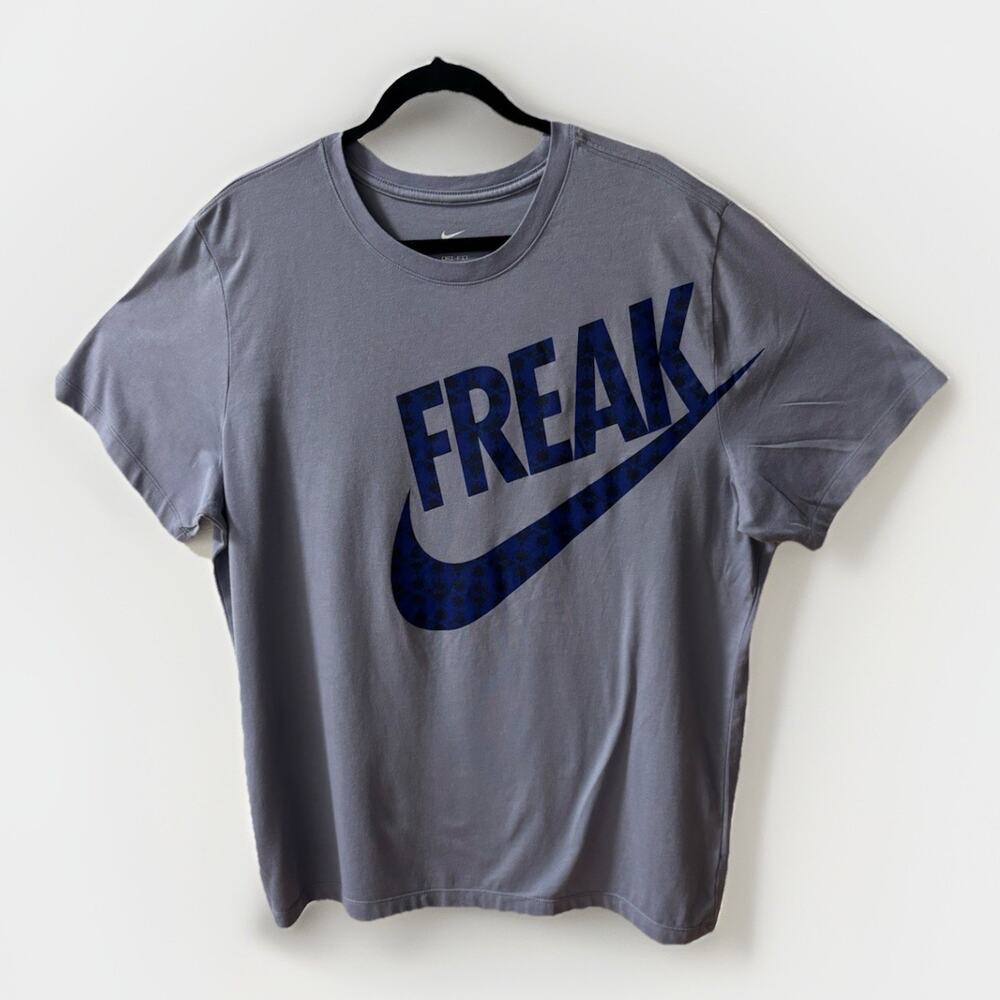 Nike Shirt Mens XL Steel Blue Dri Fit Freak Swoosh Graphic Athletic Tee NWOT